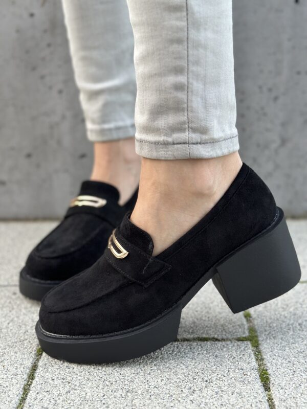 Zamszowe Lekkie Mokasyny Na Obcasie Zelahi BK