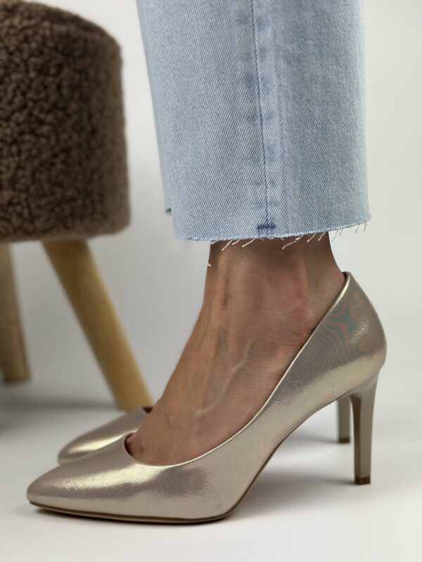 Złote Błyszczące Szpilki Euforia Gold