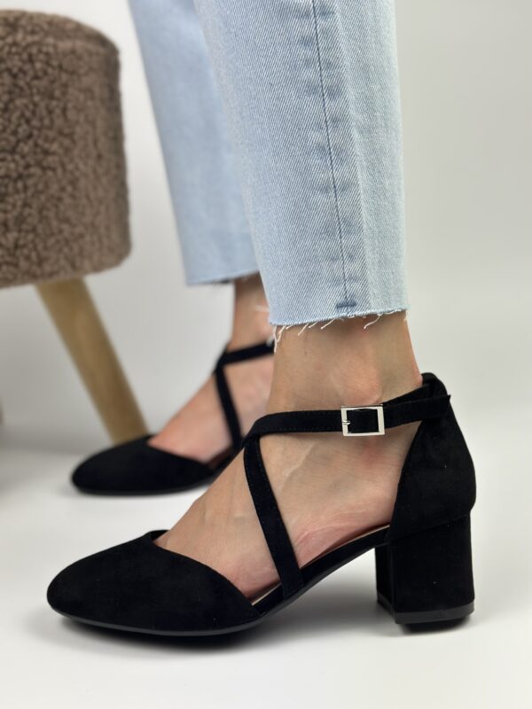 Czółenka Sandałki Na Słupku Talina Black