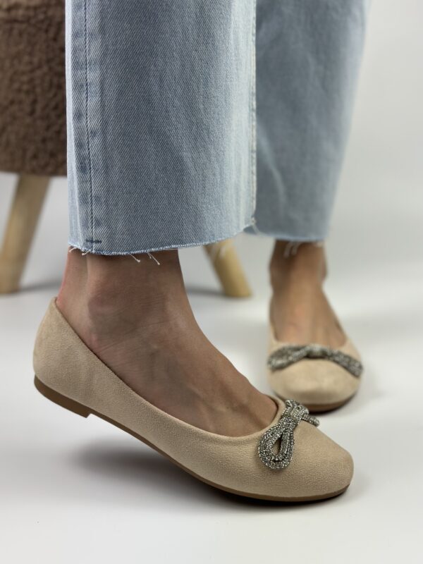 Wygodne Balerinki Z Ozdobą Junelia Beige