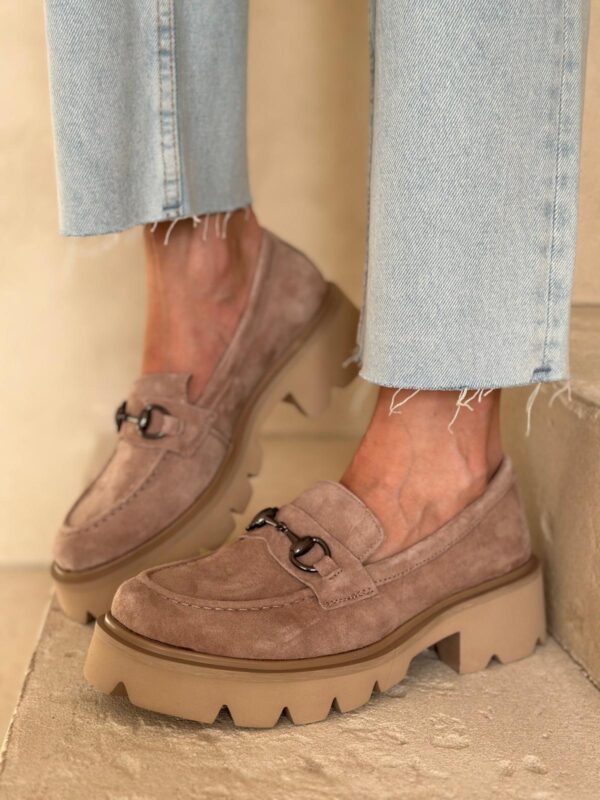 Beżowe Półbuty Na Podeszwie Velo Skóra Naturalna