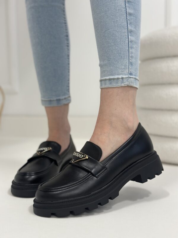 Klasyczne mokasyny damskie z ekoskóry czarne Verona