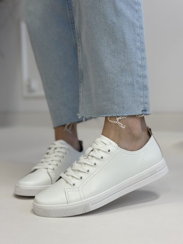 Damskie skórzane wiązane trampki Misimo