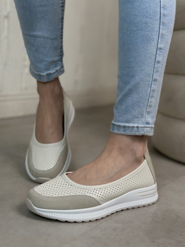 Beżowe wygodne skórzane półbuty Filippo