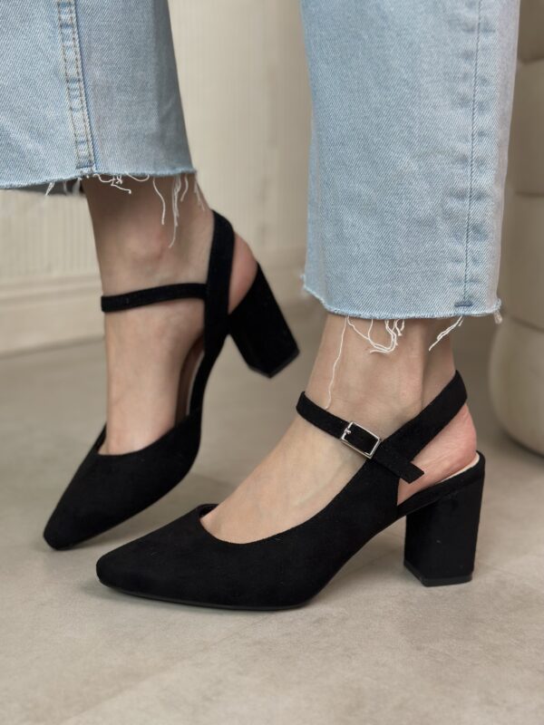 Czarne czółenka na słupku Sergio Leone SK446